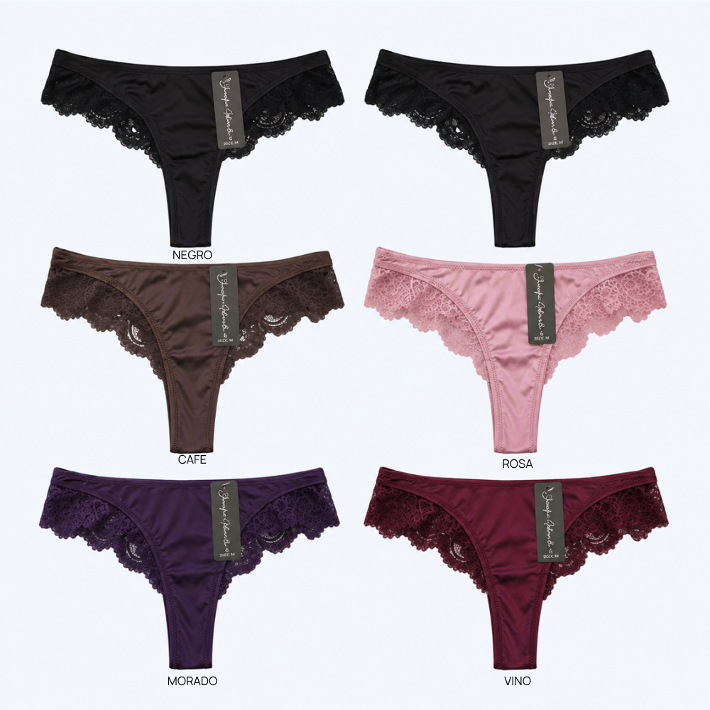 PANTY CACHETERO SATIN CON DETALLES DE ENCAJE 68857P