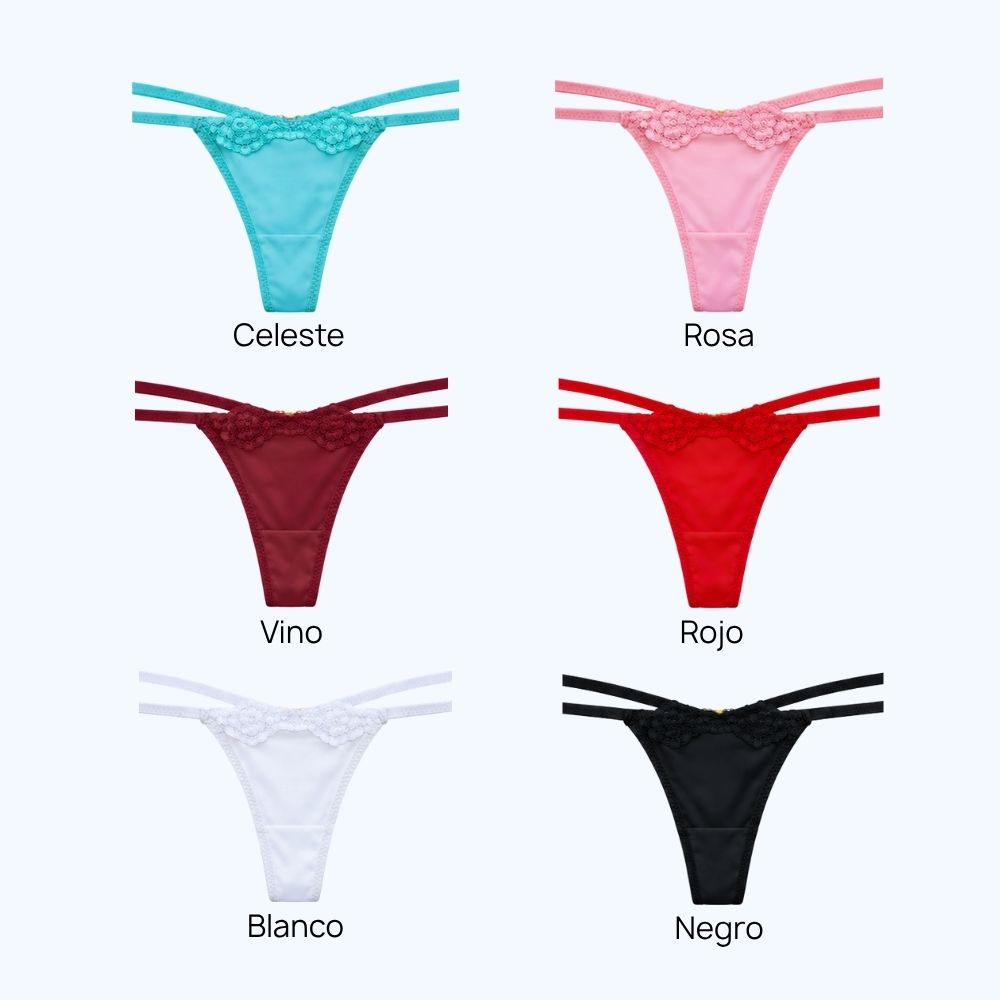 TANGA CON DETALLE DE ENCAJE FLORAL 24044