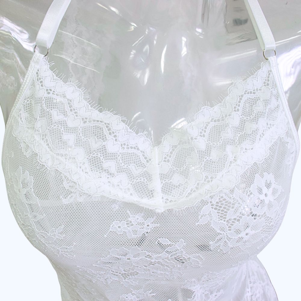 BABYDOLL DE ENCAJE FLORAL PARA NOVIAS 4565