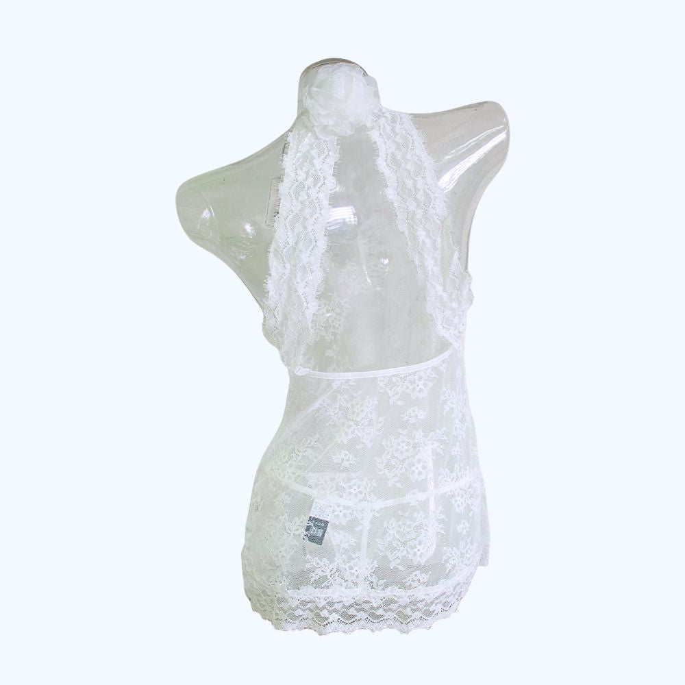 BABYDOLL DE ENCAJE FLORAL PARA NOVIAS 4565