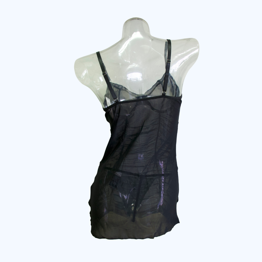 BABY DOLL MESH CON GUANTES 4577