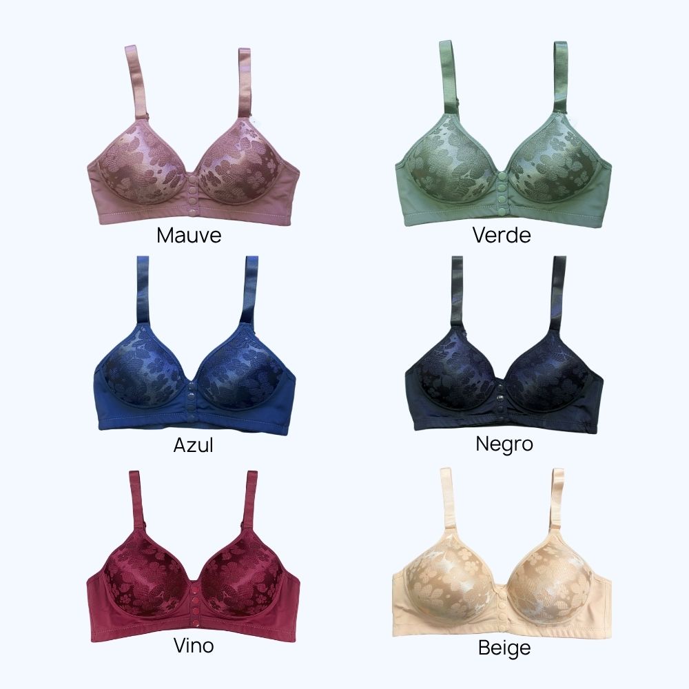 BRASSIER C/ENCAJE FLORAL Y SIN VARILLA 6961