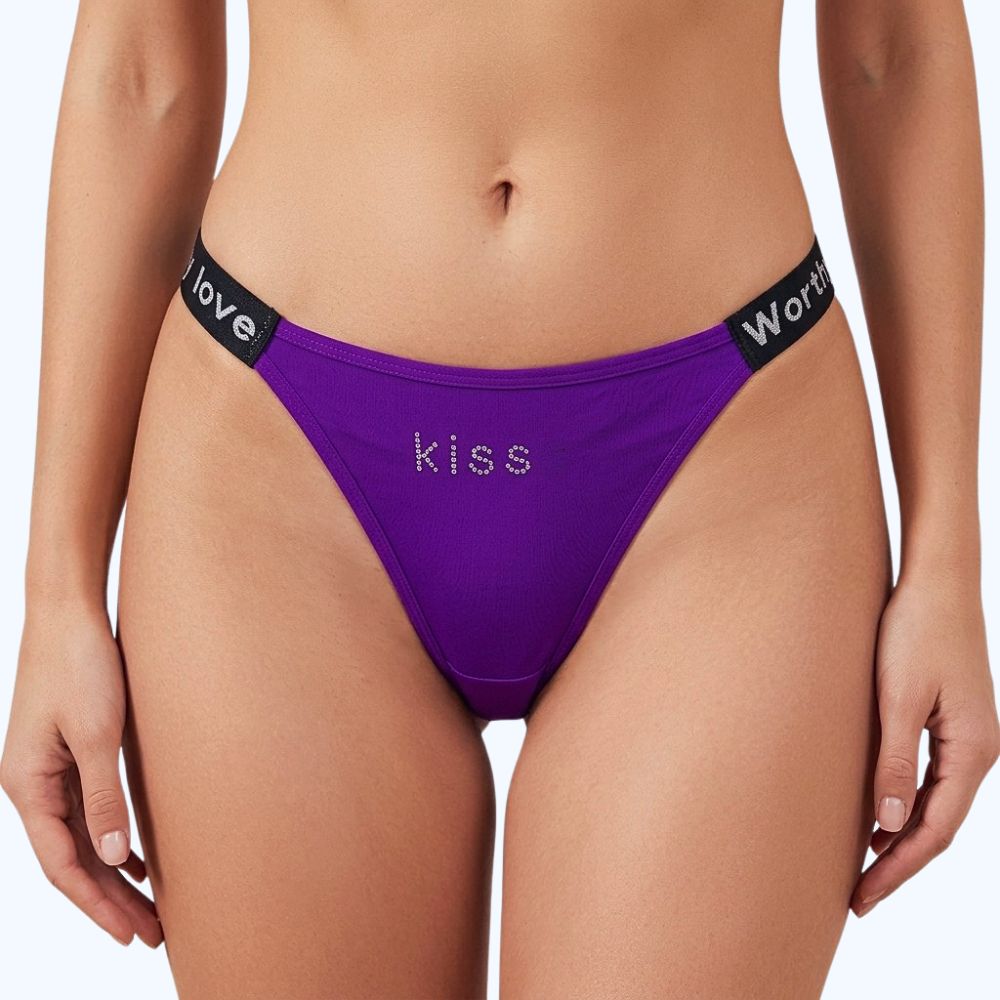 TANGA CON ELÁSTICO TIPOGRÁFICO Y ESTAMPADO 7435