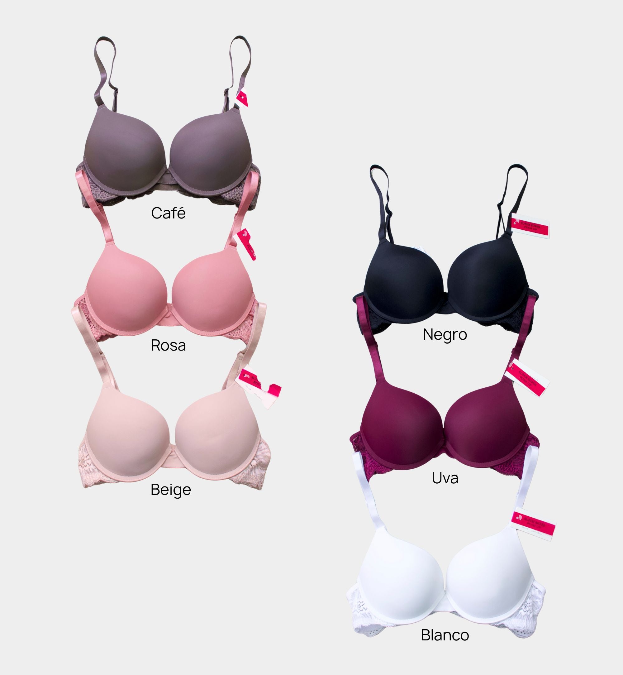 BRASSIER CON ENCAJE DOBLE PUSH-UP IB7117
