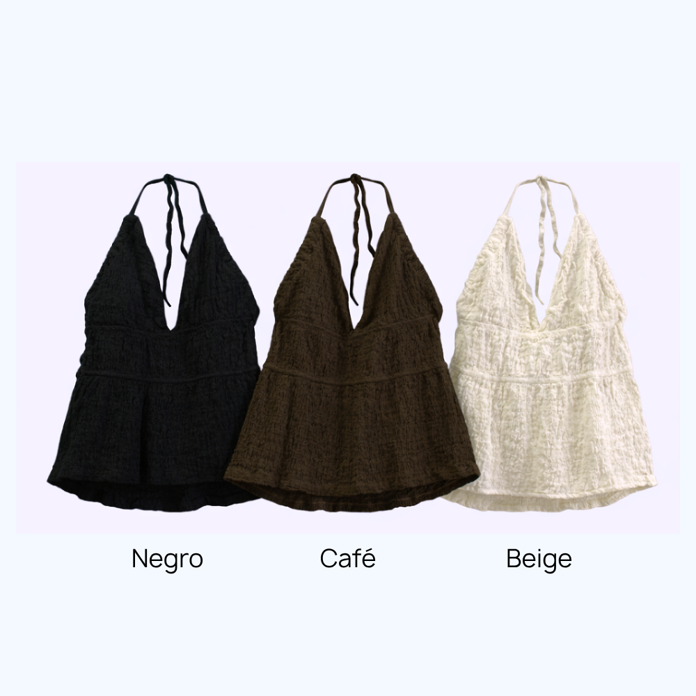 BLUSA CUELLO HALTER BOHEMIA LV10615