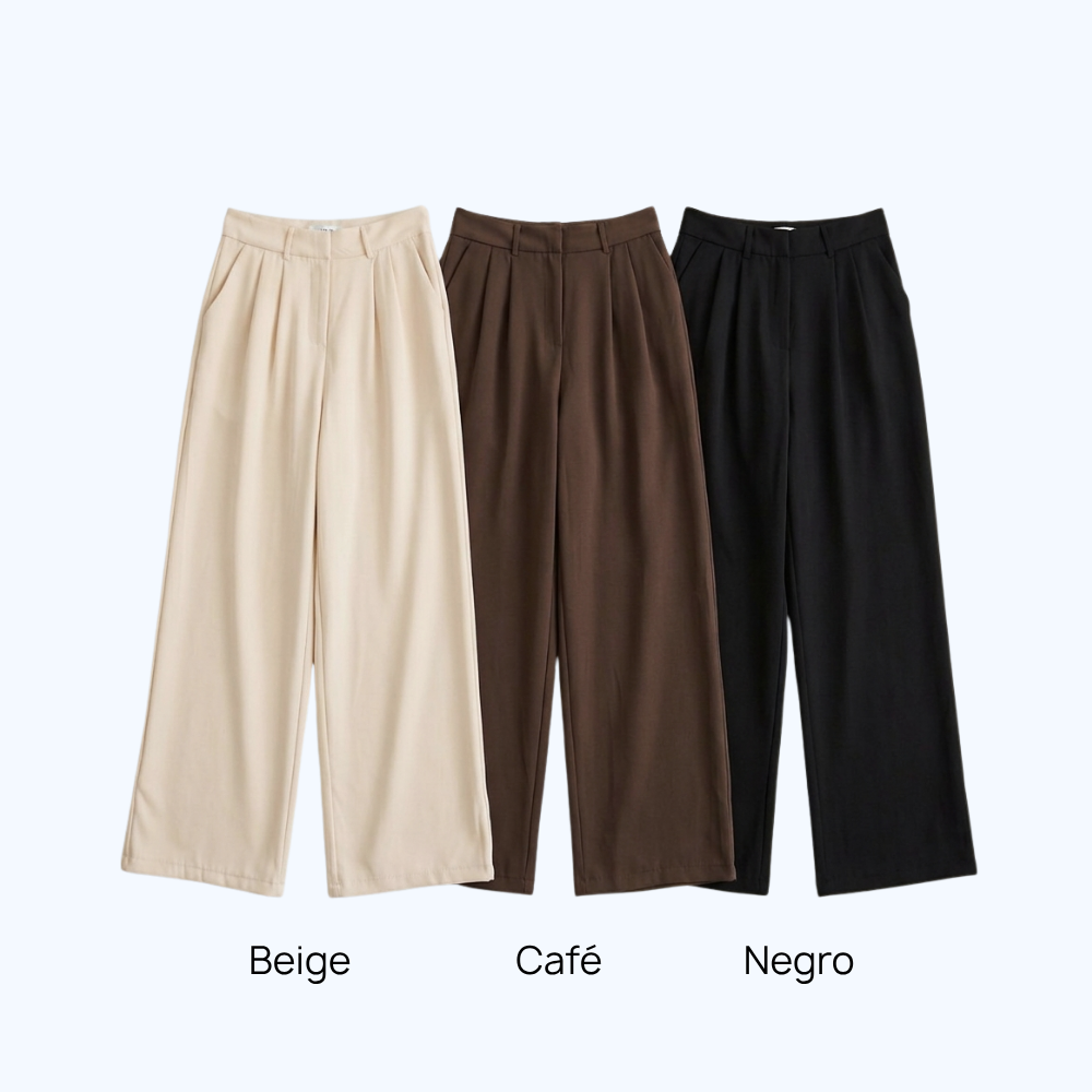 PANTALÓN LISO CON PINZAS LV11071