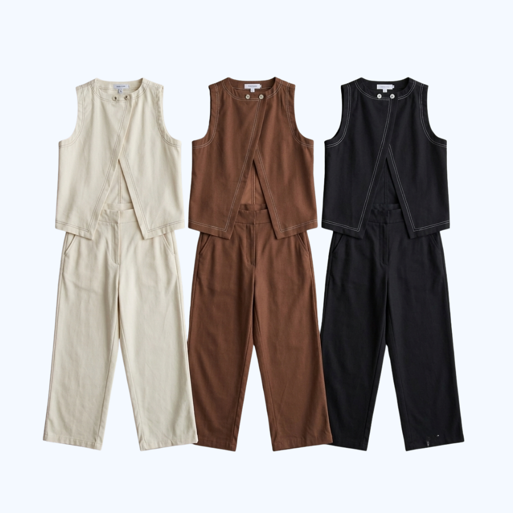 CONJUNTO CHALECO Y PANTALÓN HOLGADO LV11077