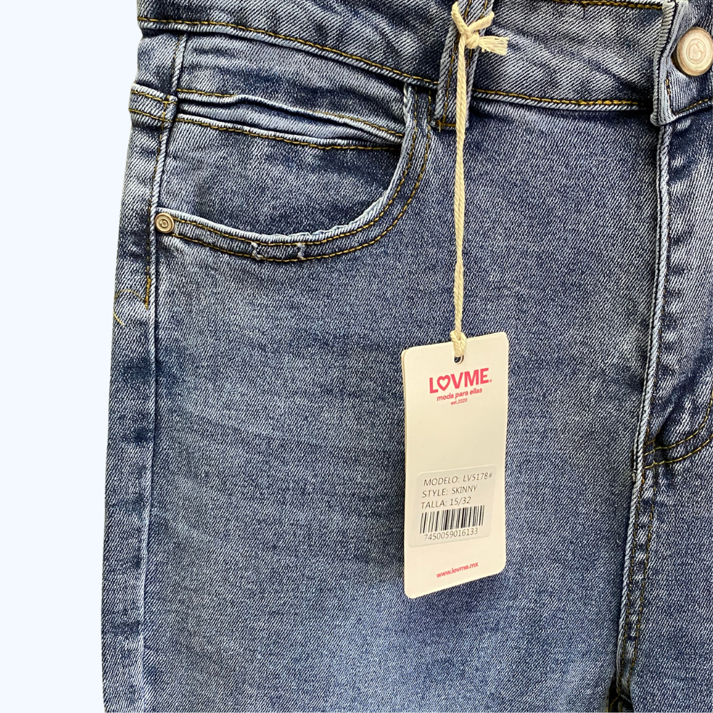 JEANS SKINNY TIRO ALTO LV5178
