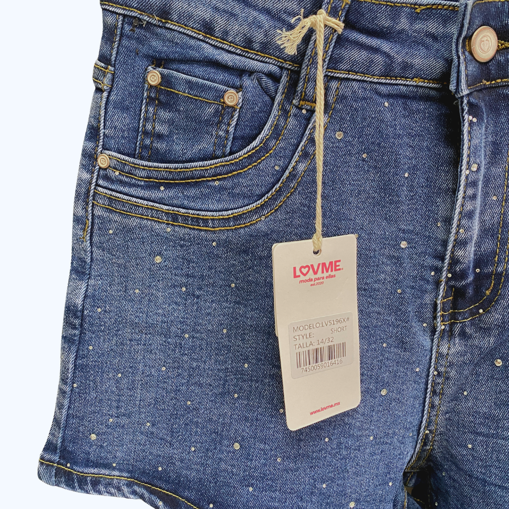 SHORT CON PEDRERÍA TALLA EXTRA LV5196X