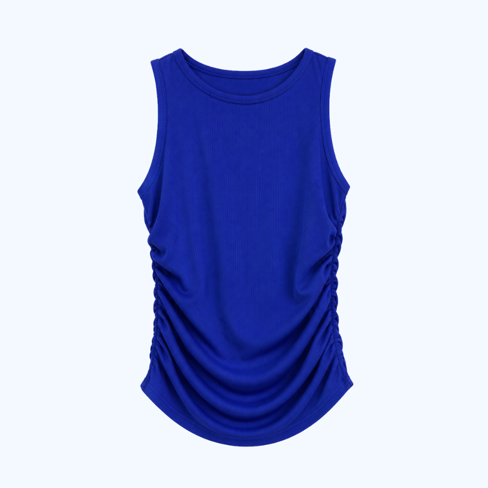 BLUSA SIN MANGAN FRUNCIDO LATERAL LV9241