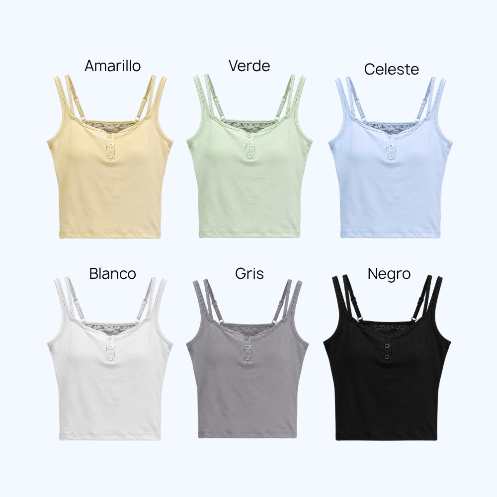 BLUSA CON DOBLE TIRANTE LV9255