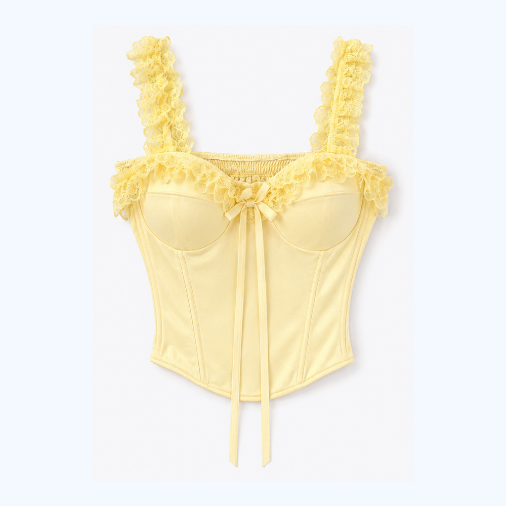 BLUSA ESTILO CORSET C/ENCAJE LV9259