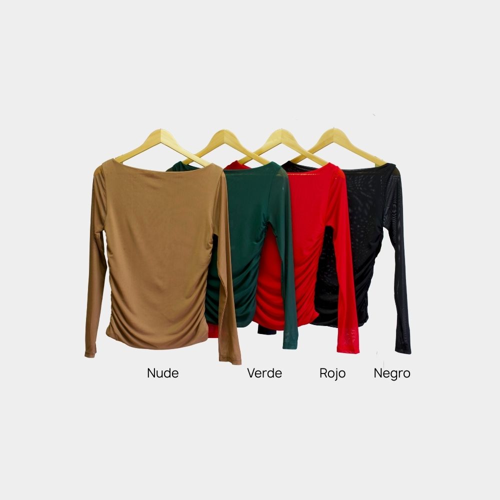 BLUSA DE MESH MANGA LARGA LV2547