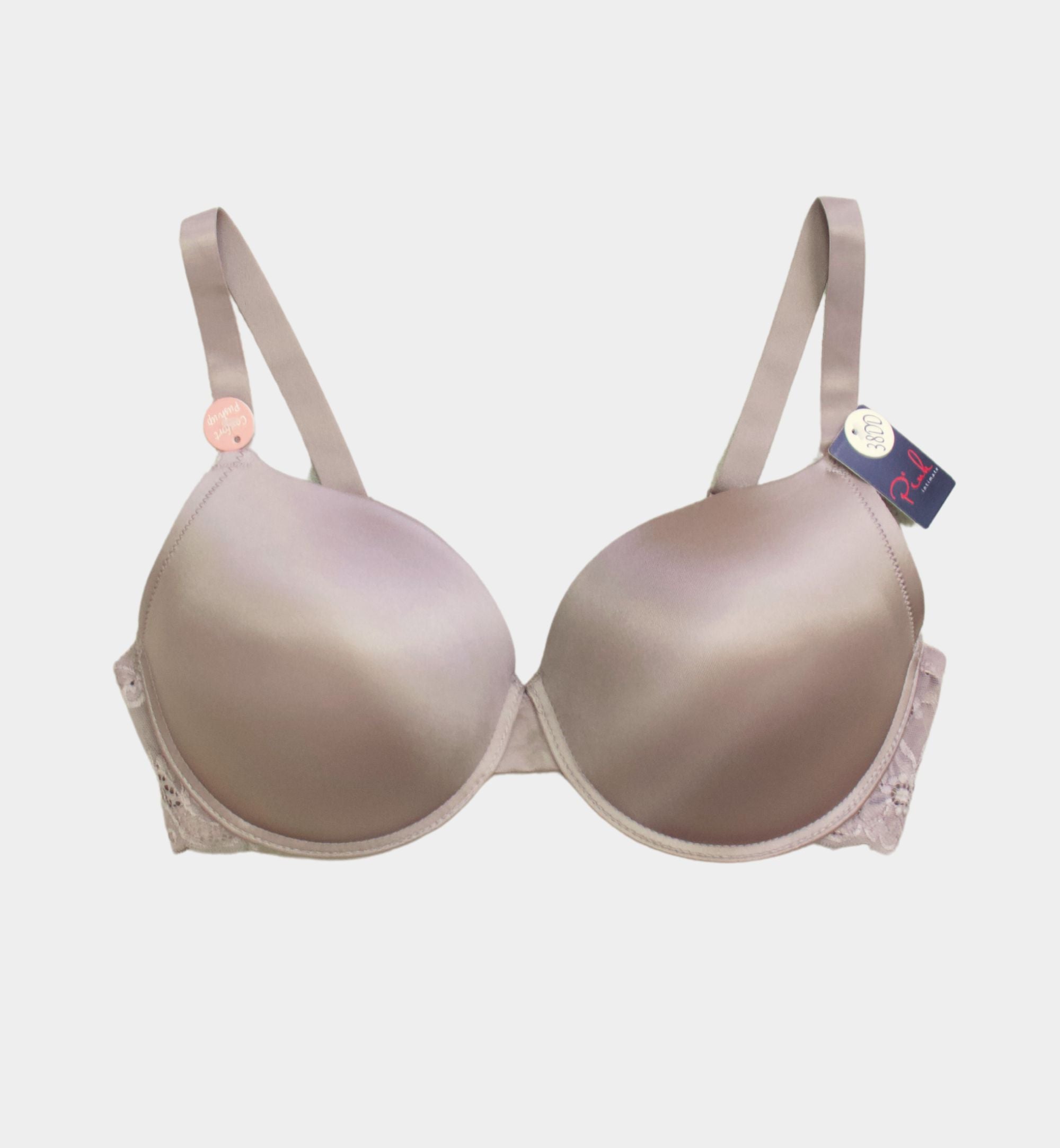 BRASSIER SATINADO CON ENCAJE COPA D Y DD PI0784B