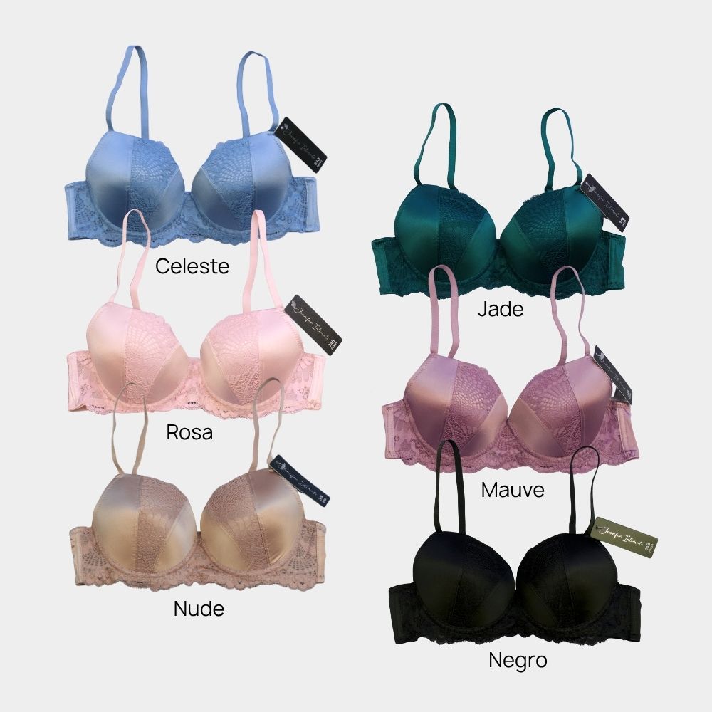 BRASSIER SATINADO CON DETALLES DE ENCAJE 68856