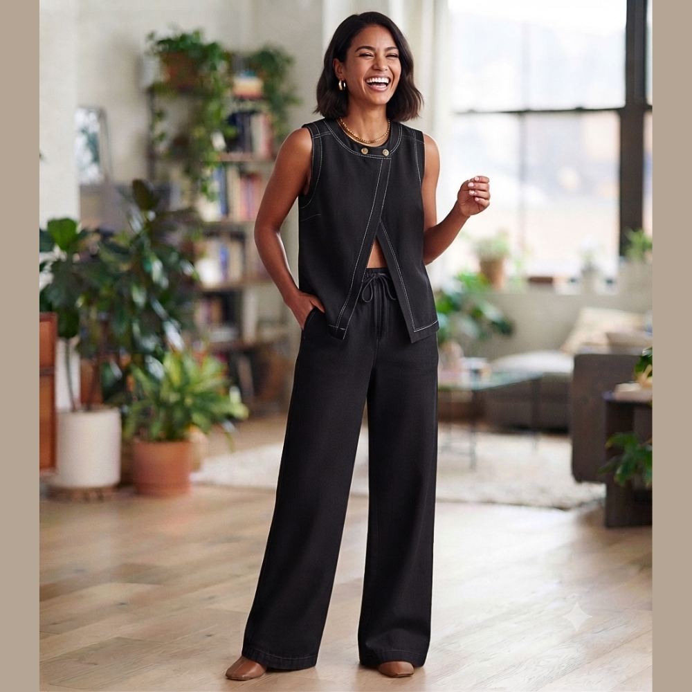 CONJUNTO CHALECO Y PANTALÓN HOLGADO LV11077