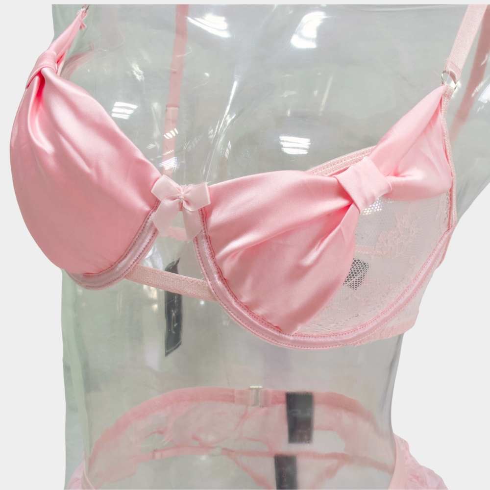 COORDINADO ROSA DE ENCAJE 4526