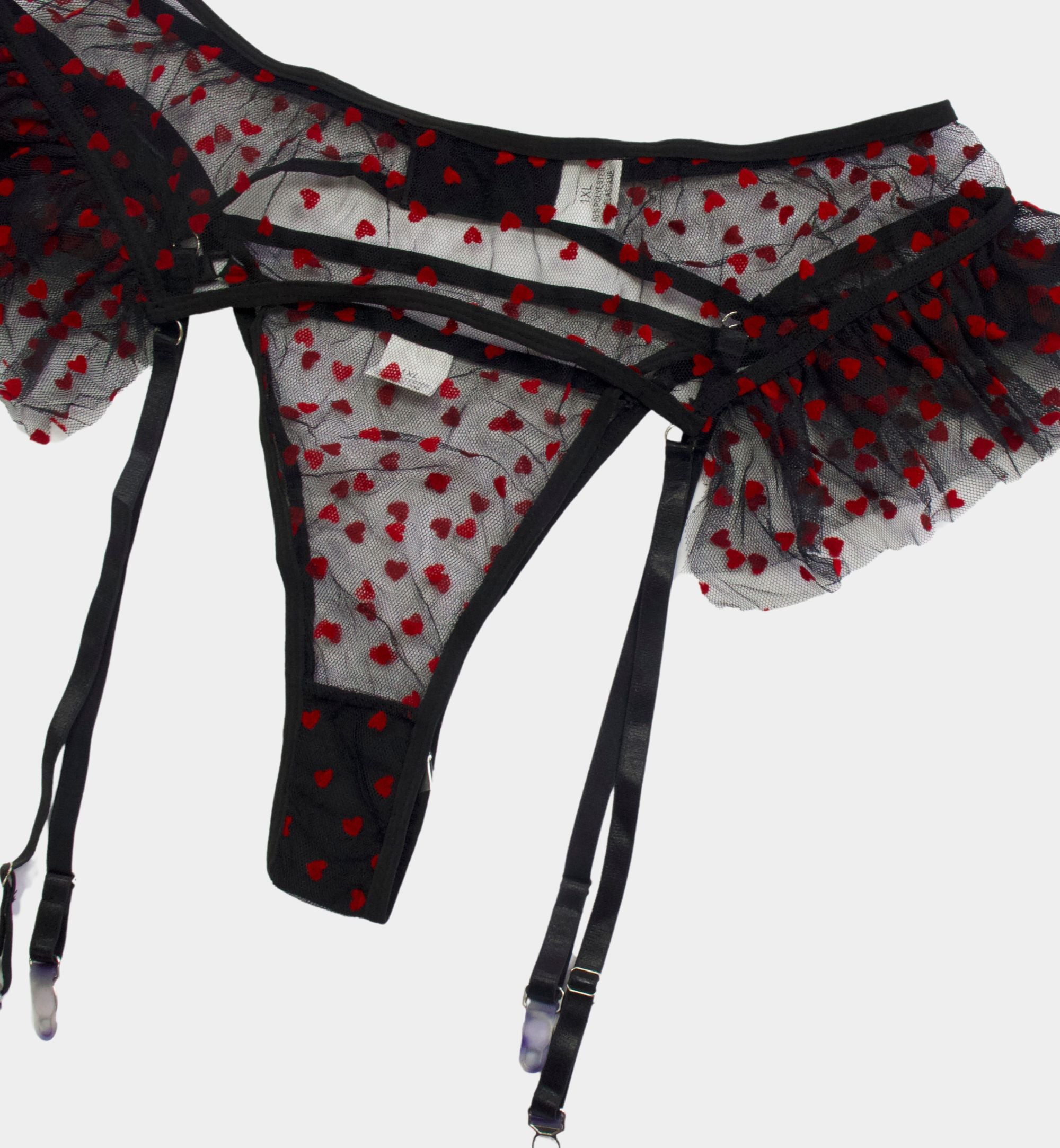 CONJUNTO TALLA EXTRA MESH Y CORAZONES 6140 OFF