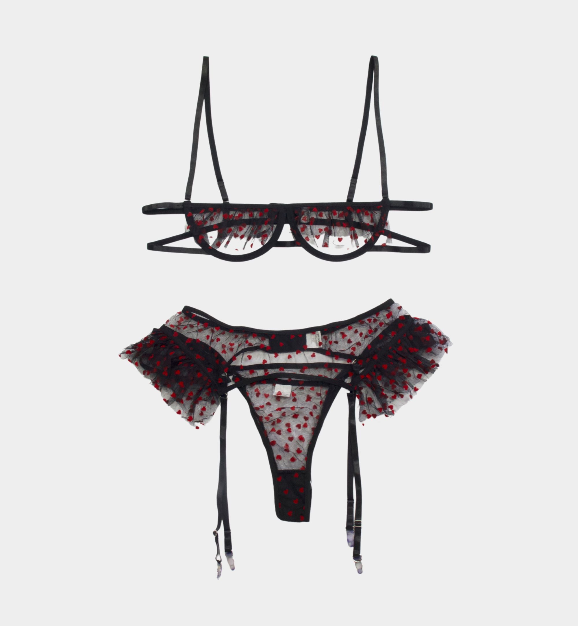 CONJUNTO TALLA EXTRA MESH Y CORAZONES 6140 OFF