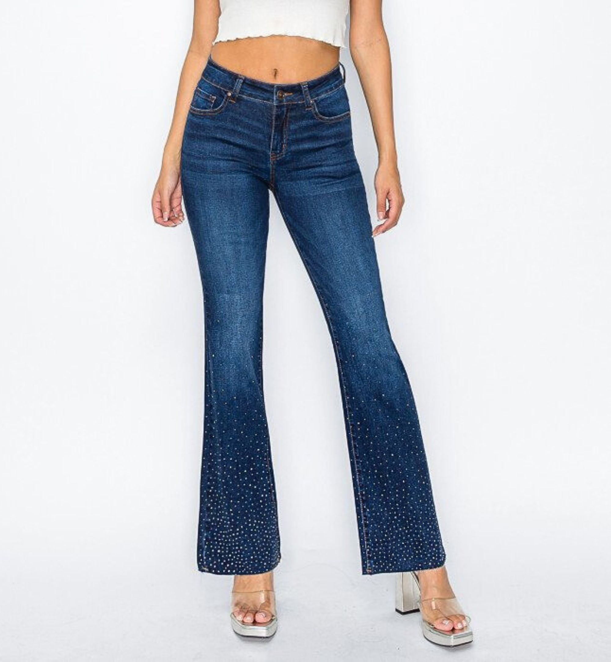JEANS BOOTCUT CON PEDRERÍA 90356