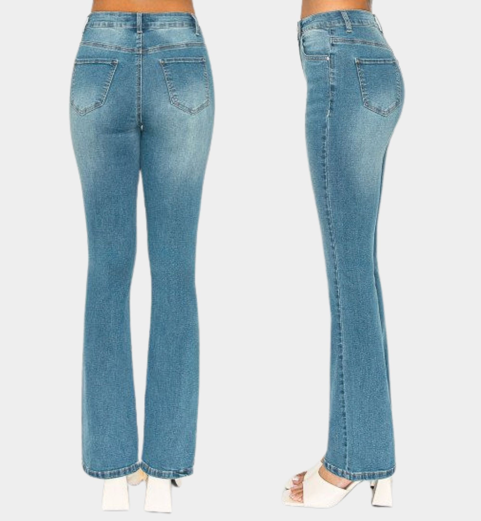 JEANS BOOTCUT LISO DESLAVADO VINTAGE 90358