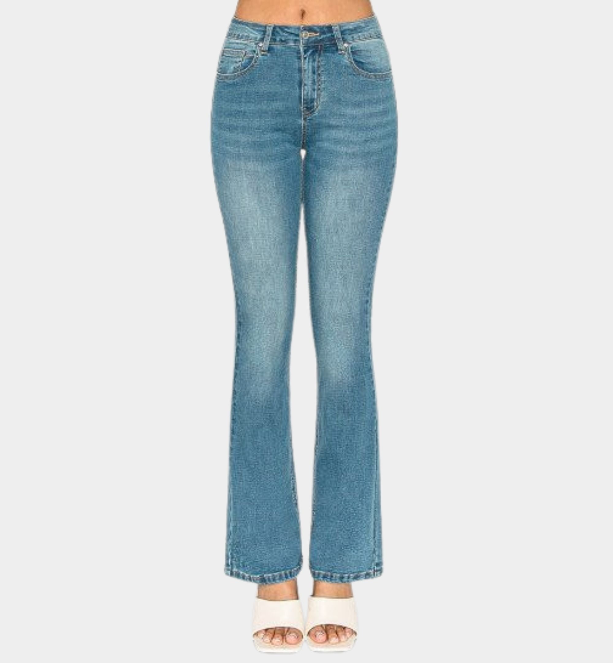 JEANS BOOTCUT LISO DESLAVADO VINTAGE 90358