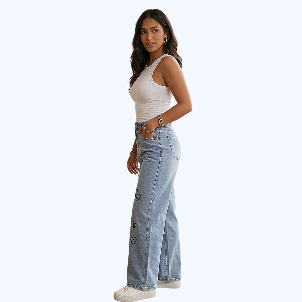 JEANS RECTO CON ESTAMPADO LV5164