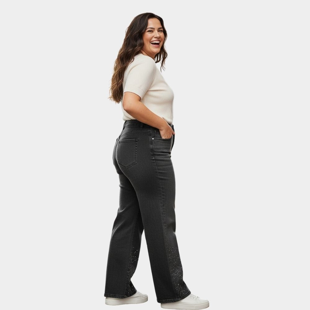 JEANS CON PEDRERIA TALLA EXTRA LV5097X