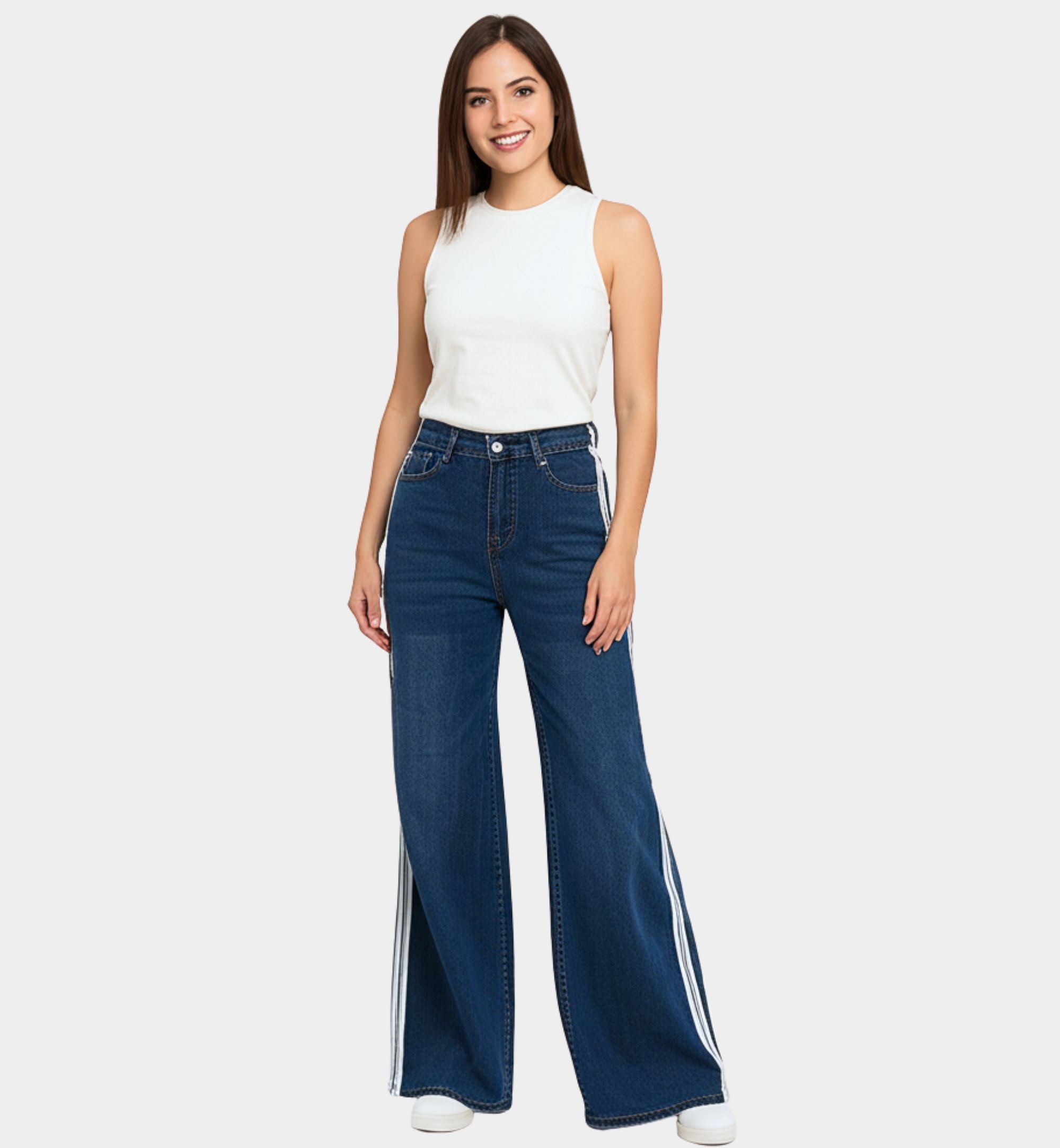 JEANS WIDE LEG RAYAS LATERALES LV8002