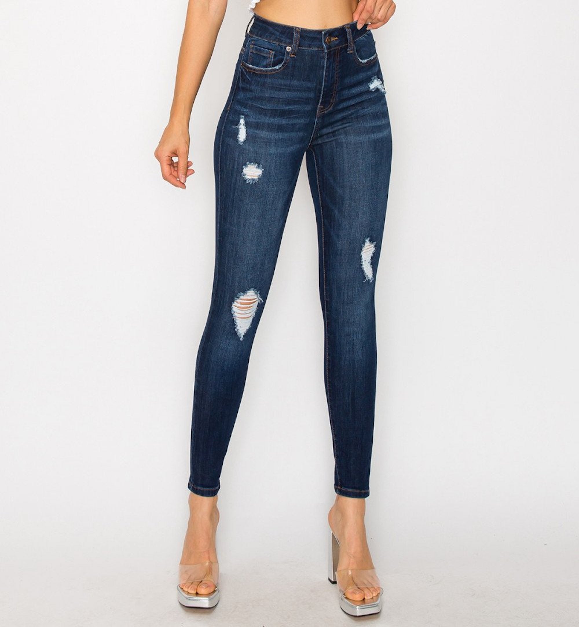 PANTALÓN SKINNY DETALLES DE RASGADO 90324 OFF