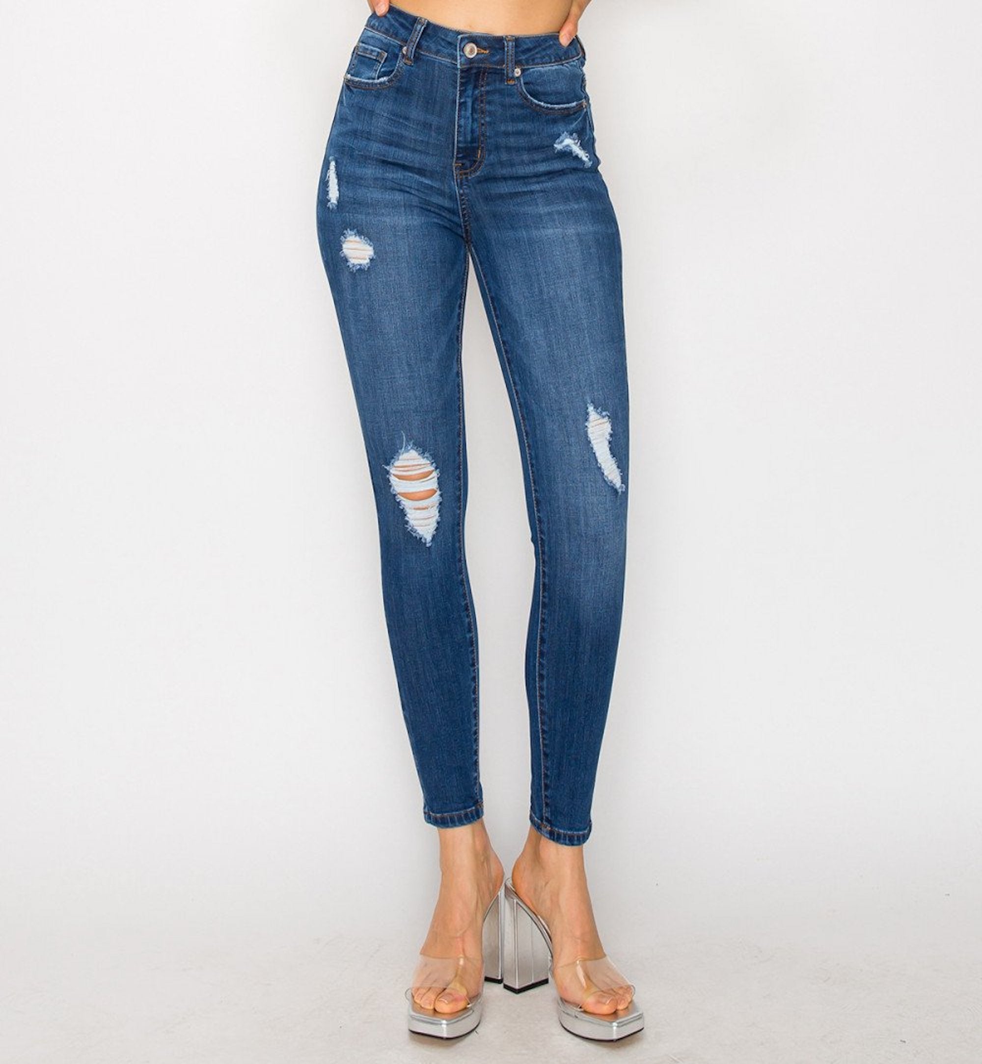 PANTALÓN SKINNY DETALLES DE RASGADO 90324 OFF