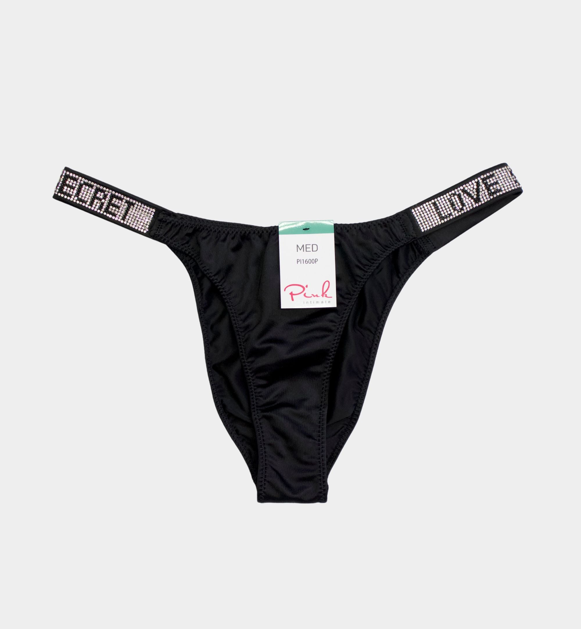 PANTY CACHETERO SATINADO CON PEDRERIA "LOVE SECRET" PI1600P