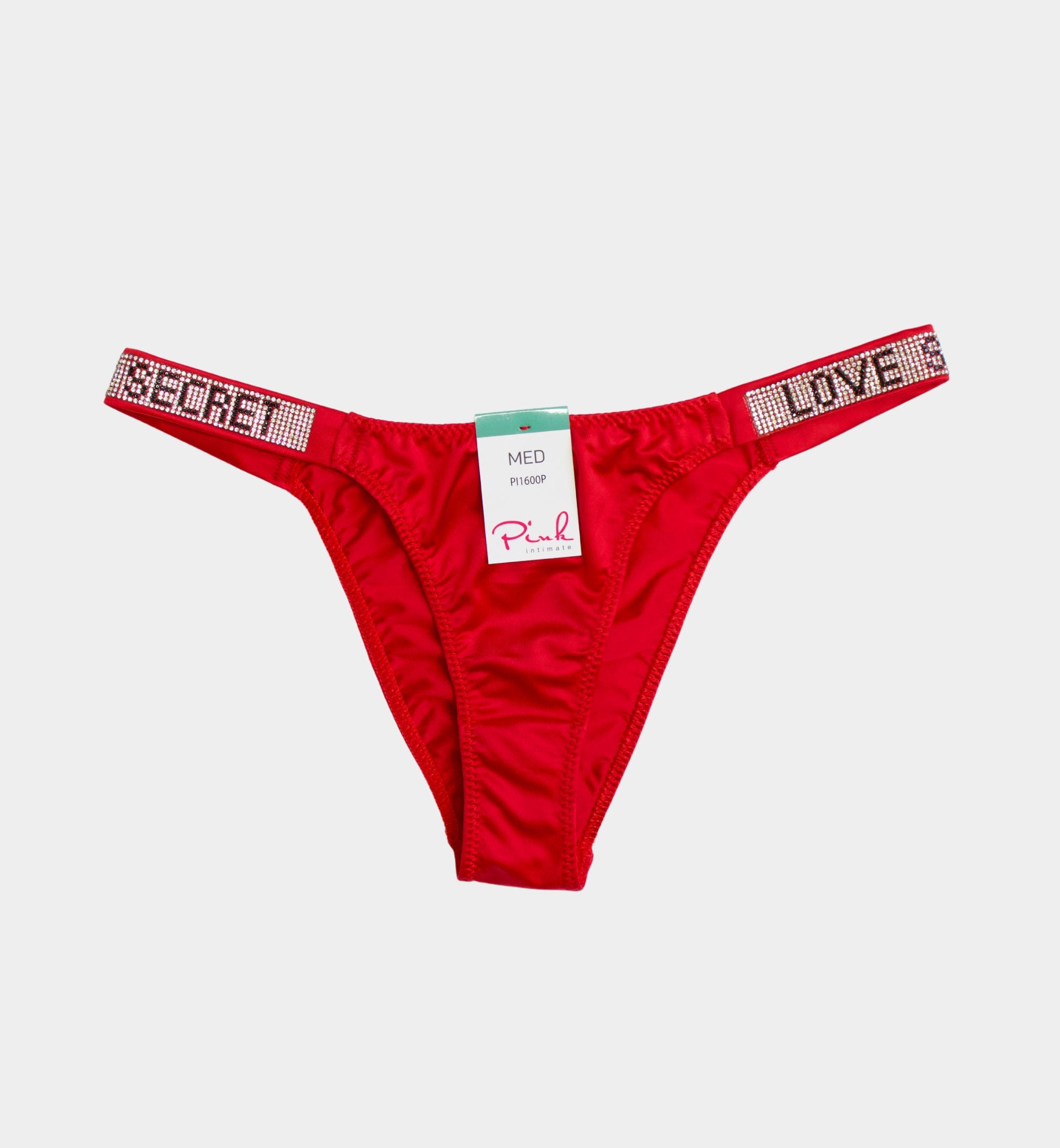 PANTY CACHETERO SATINADO CON PEDRERIA "LOVE SECRET" PI1600P