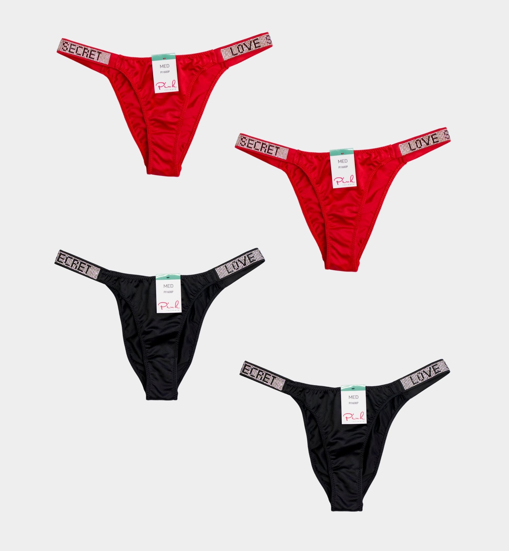 PANTY CACHETERO SATINADO CON PEDRERIA "LOVE SECRET" PI1600P