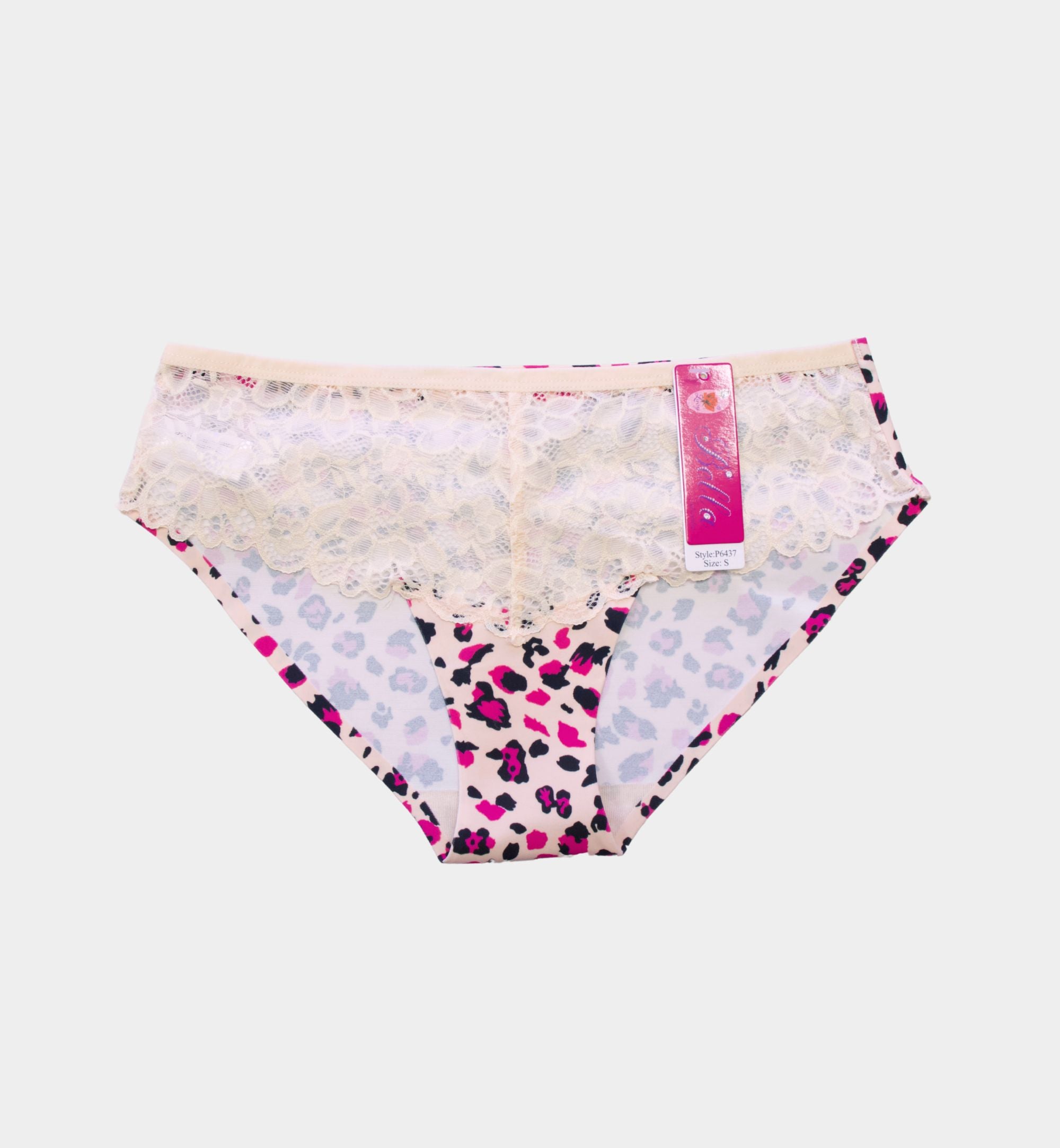 PANTY BIKINI SIN COSTURA CON ENCAJE P6437