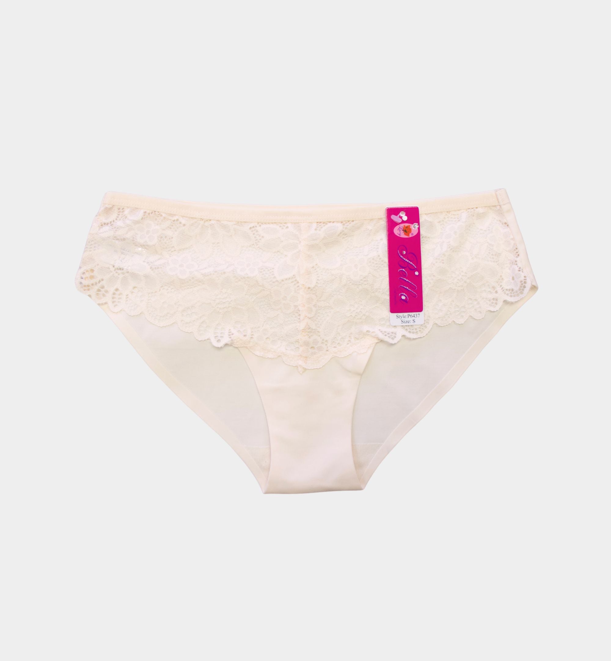 PANTY BIKINI SIN COSTURA CON ENCAJE P6437