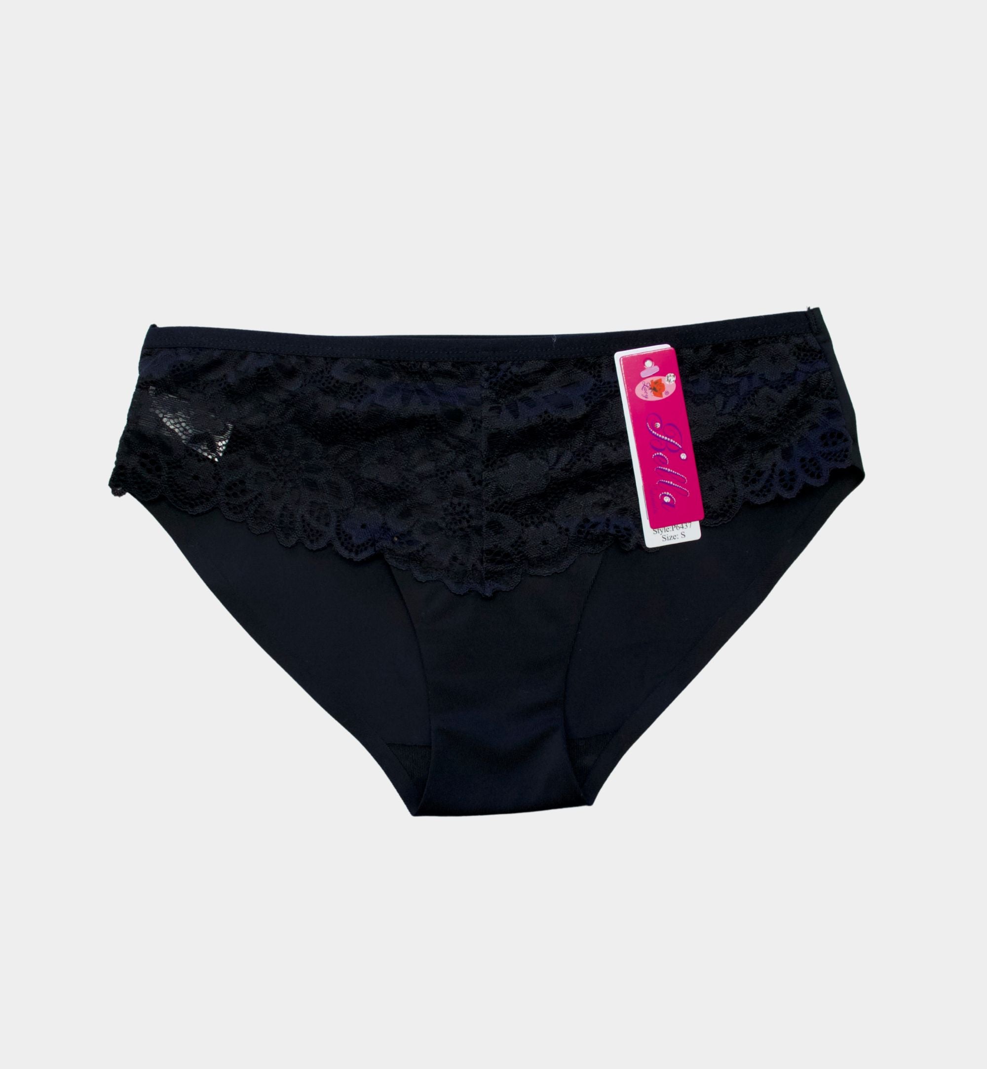 PANTY BIKINI SIN COSTURA CON ENCAJE P6437
