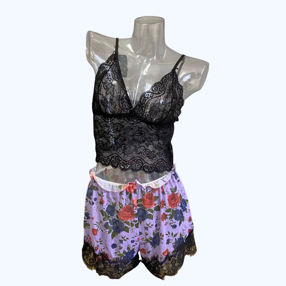 PIJAMA MESH FLOREADA Y SEXY 25045