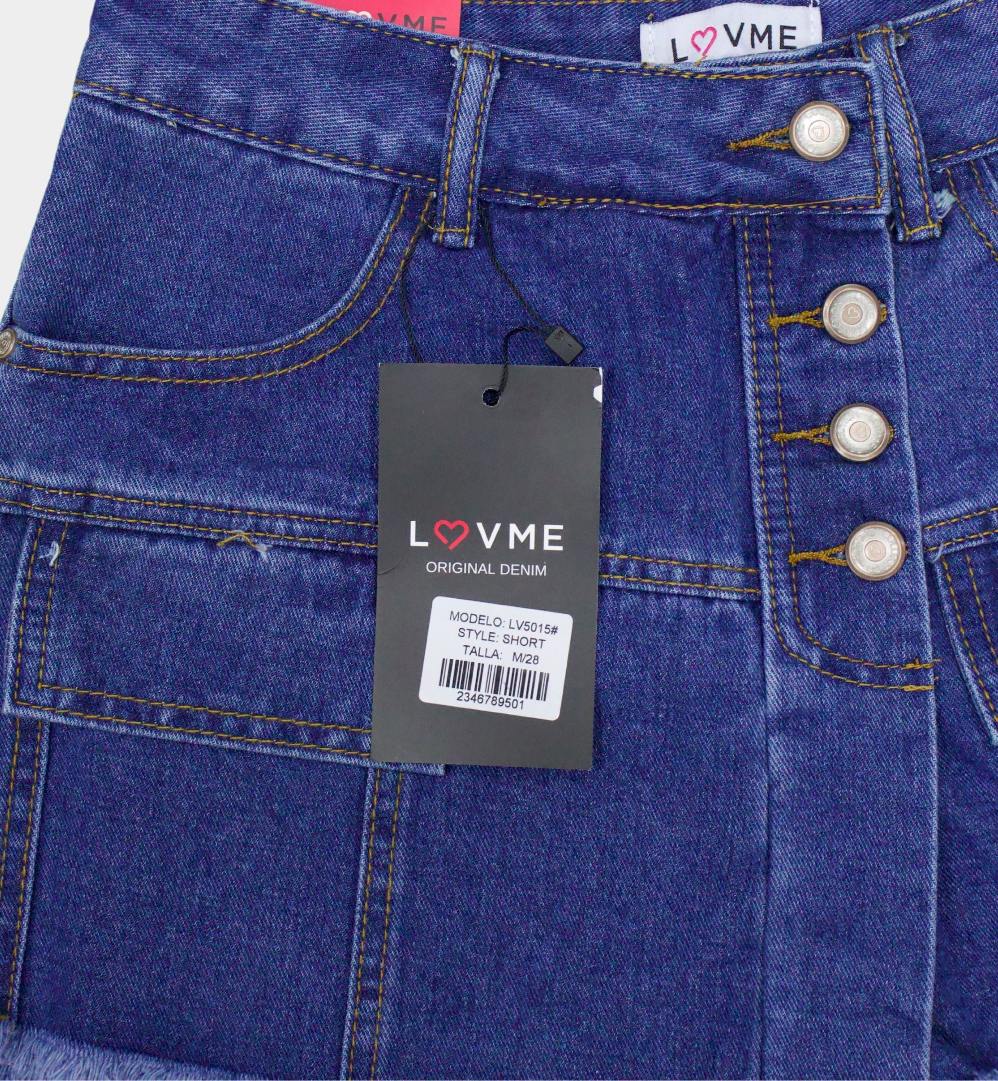 PRENDA DENIM ESTILO CARGO DESHILACHADA LV5015