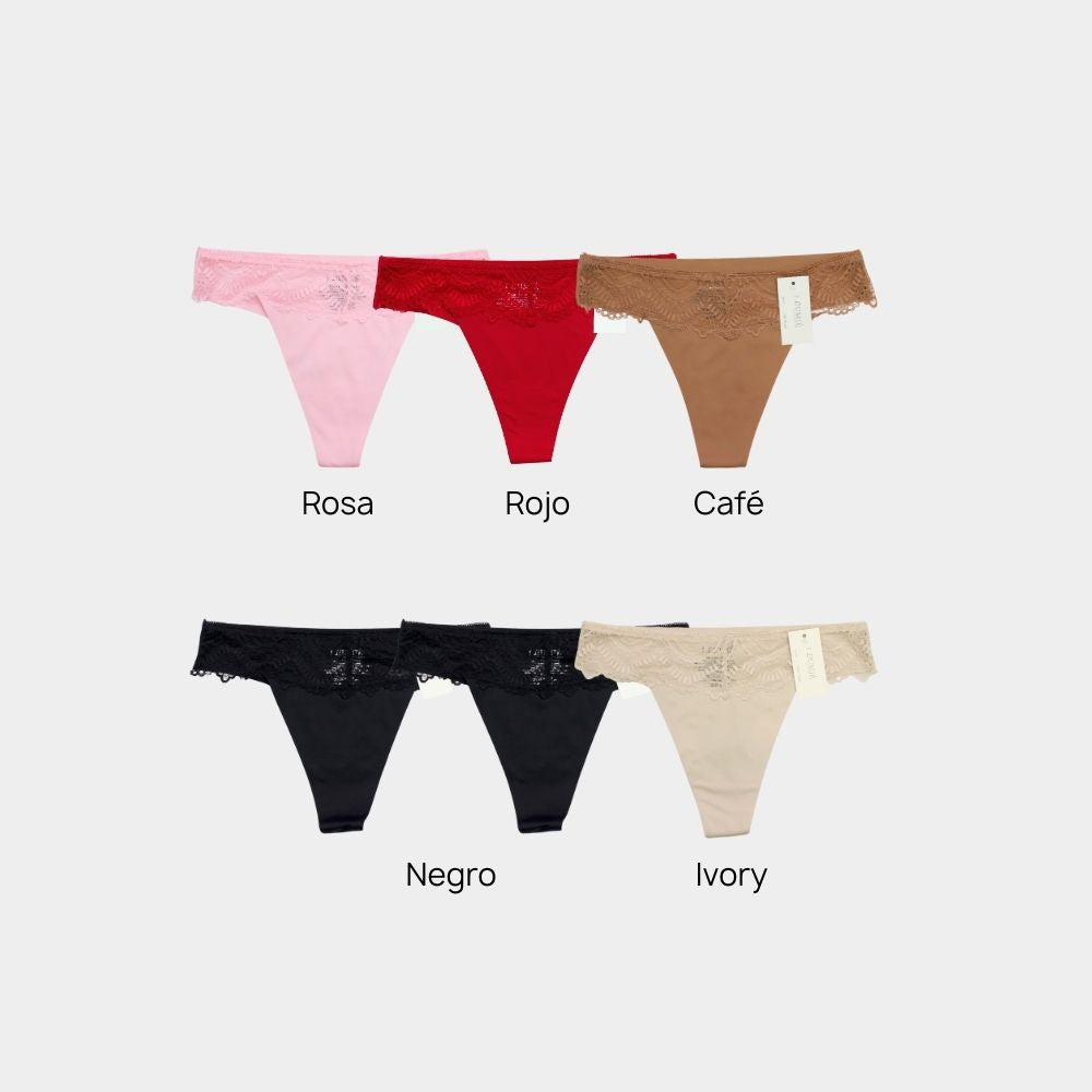 TANGA SIN COSTURA C/ENCAJE IP7398