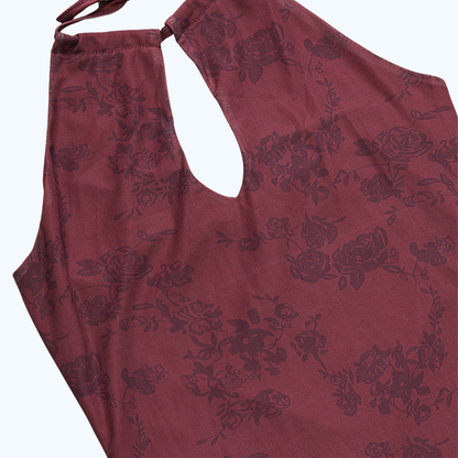 VESTIDO LARGO HALTER CON ABERTURA EN ESCOTE LV22124