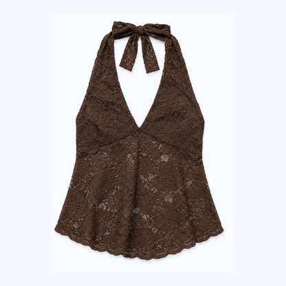 BLUSA HALTER DE ENCAJE LV2757