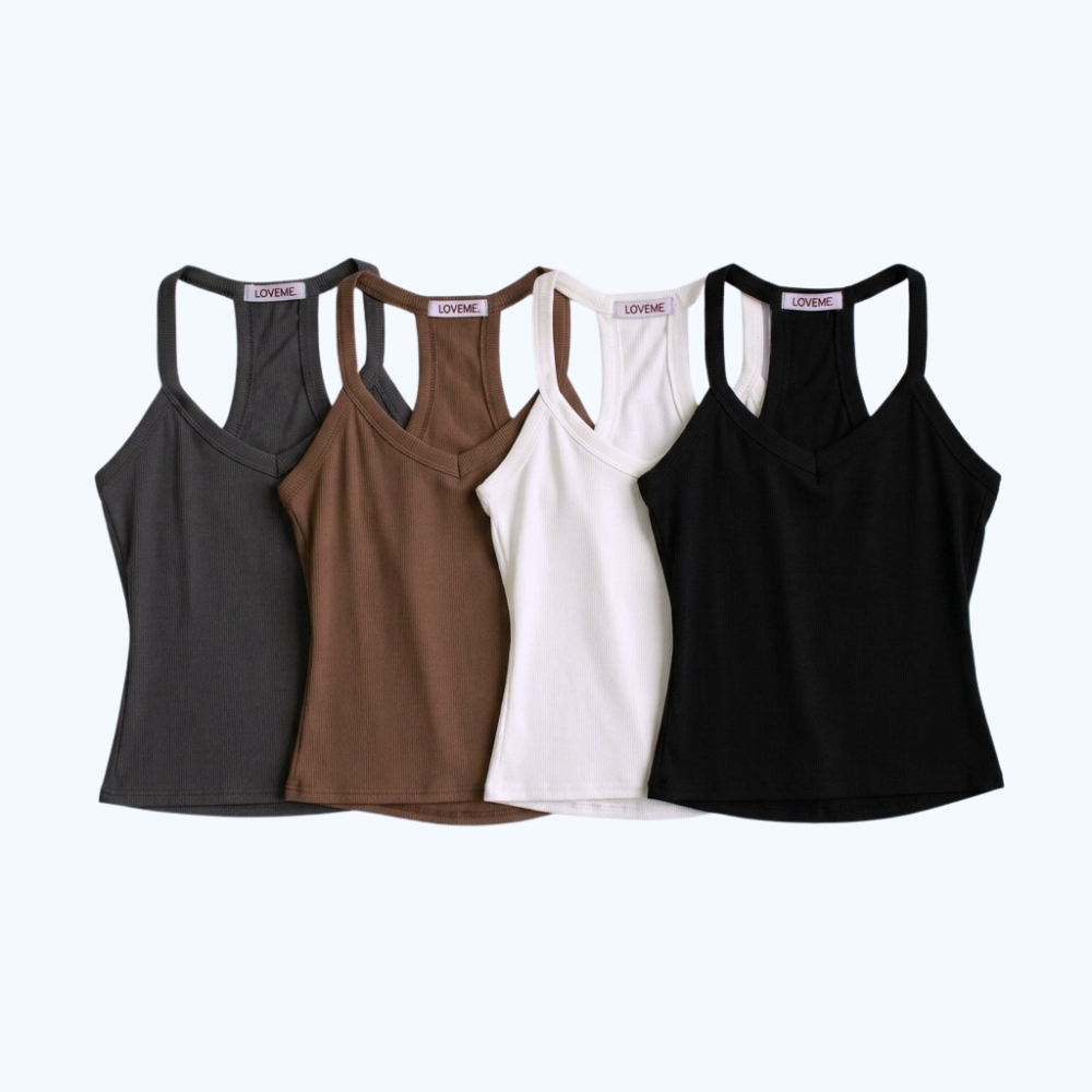 BLUSA DE TIRANTES CON ESCOTE EN V Y ESPALDA RACERBACK LV9243