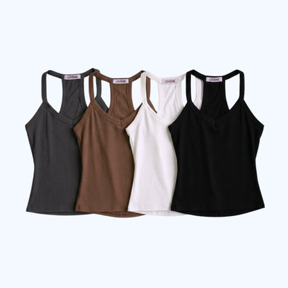 BLUSA DE TIRANTES CON ESCOTE EN V Y ESPALDA RACERBACK LV9243