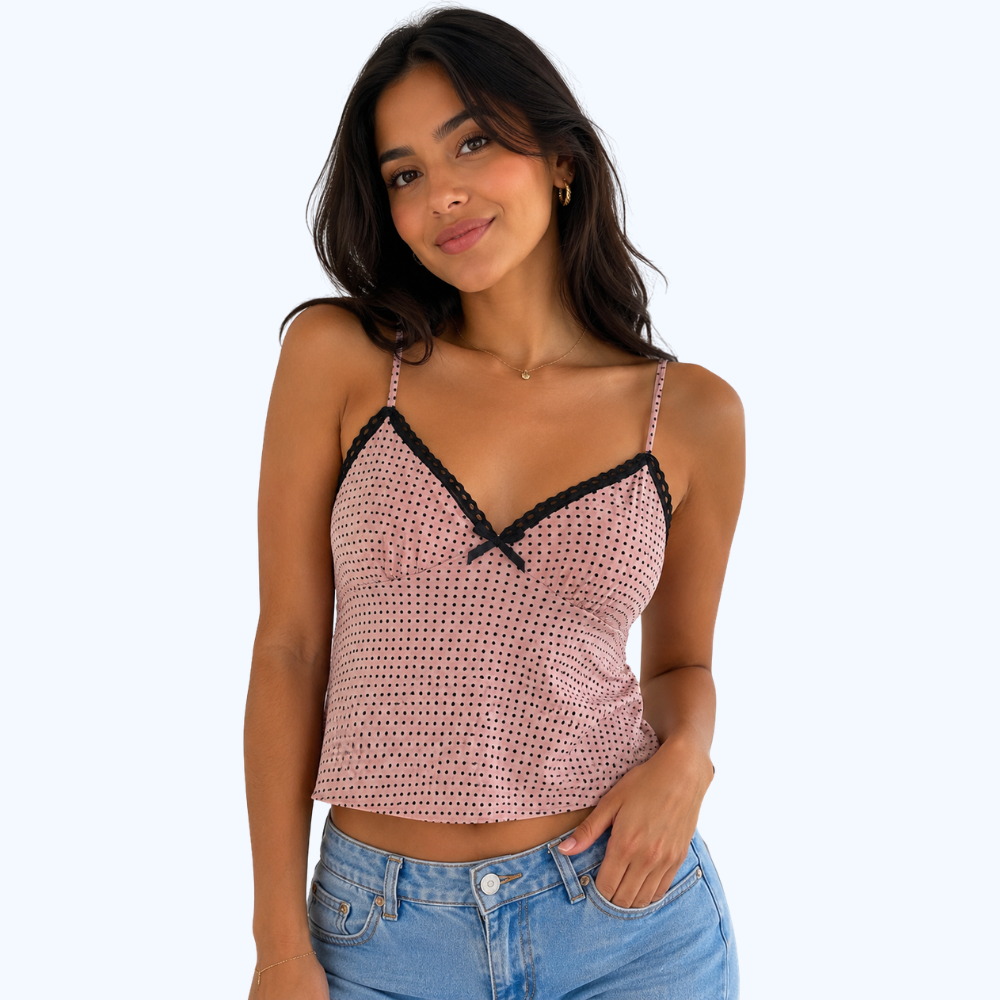 BLUSA DE TIRANTES SATINADA POLKA DOT LV2711