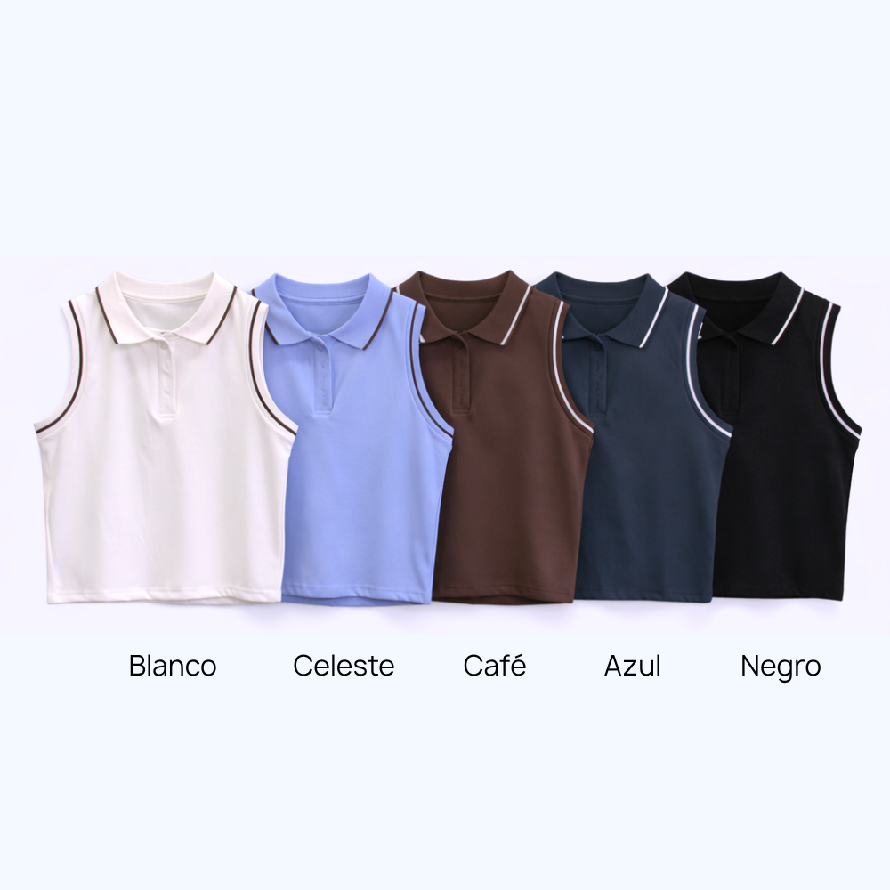 BLUSA TIPO POLO SIN MANGAS LV2763