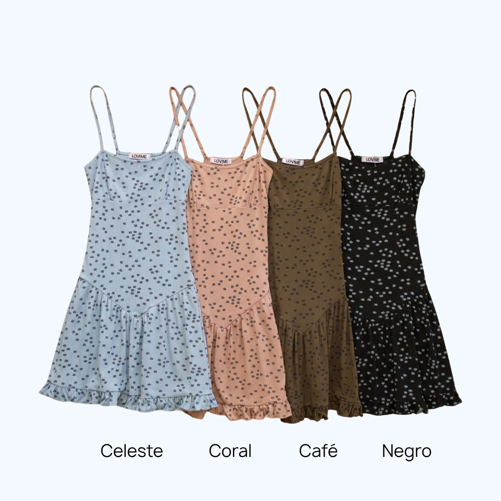 VESTIDO CORTO FLOREADO LV10616