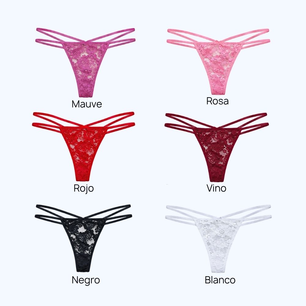 TANGA DE ENCAJE FLORAL 25003