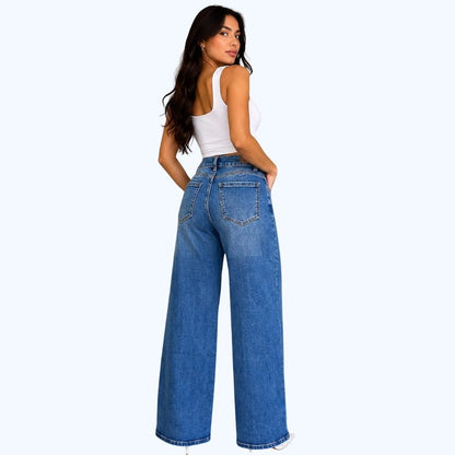 JEANS WIDE LEG CON PEDRERÍA LV5166