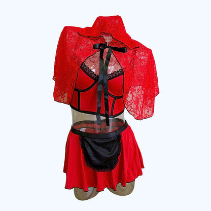 COORDINADO ESTILO CAPERUCITA ROJA 4539